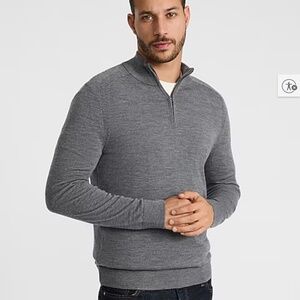 Express Men’s Quarter Zip Everyday Performance Merino Wool Sweater